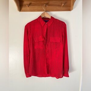 Red Apt 9 button blouse